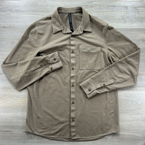 lululemon athletica Other - Lululemon Large Commission Long-Sleeve Shirt Pocket Mens Tan Four Way Stretch